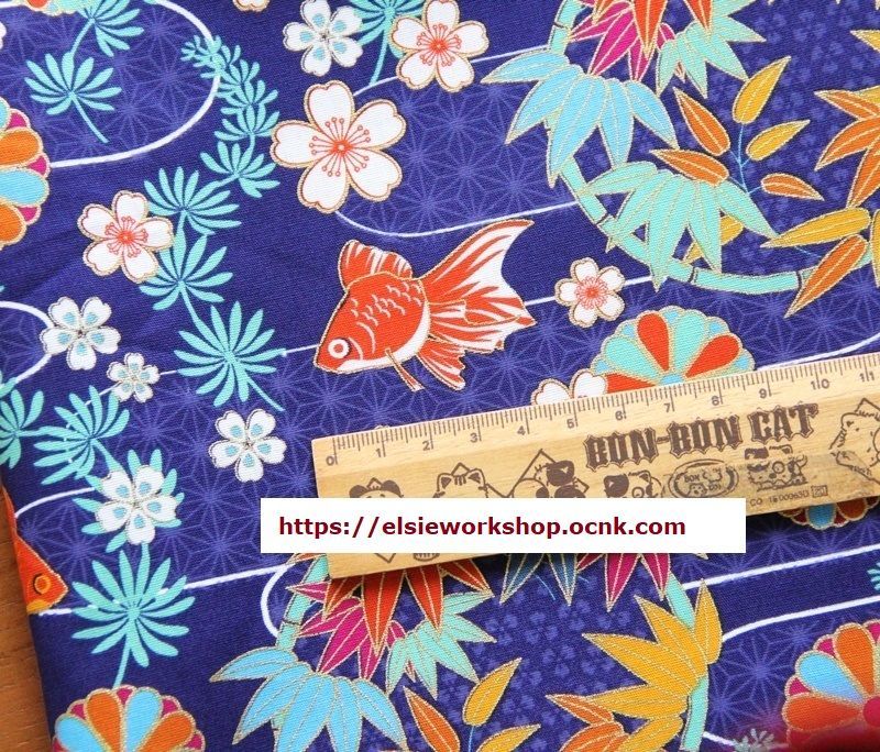 台湾布 / taiwan fabric / 和风樱花金鱼 / japanese style fabric