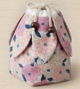 用 日本薄棉 做 「立體花瓣束口袋」