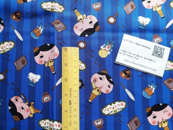 Photo3: ➖ 減價｜‼️不適用於 滿 $350 包郵 及 滿 $600 減 $30｜💢 藍 1m 現貨｜日本製 牛津布｜屁屁偵探｜おしりたんてい 🎀 客人作品分享 🎀 (3)