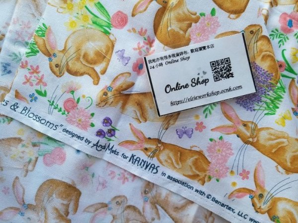 Photo4: ➖ 減價｜‼️不適用於 滿 $350 包郵 及 滿 $600 減 $30｜💢 0.5y 現貨｜🇺🇸 美國布｜Rabbit｜Bunny｜兔仔｜動物｜花｜植物 (4)