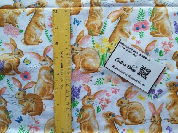 Photo6: ➖ 減價｜‼️不適用於 滿 $350 包郵 及 滿 $600 減 $30｜💢 0.5y 現貨｜🇺🇸 美國布｜Rabbit｜Bunny｜兔仔｜動物｜花｜植物 (6)