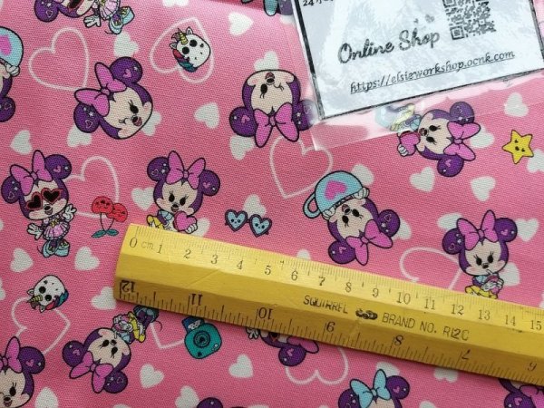 Photo6: 🔥 瘋狂亂減｜‼️不適用於 滿 $350 包郵 及 滿 $600 減 $30｜💢 0.5 m  現貨｜🇯🇵 日本製｜100% 棉 牛津布｜Disney Minnie Japan Fabric (6)