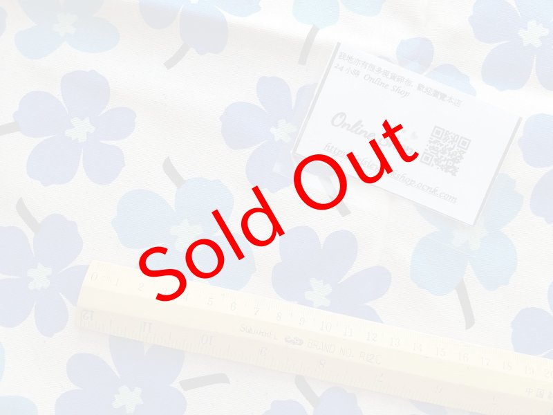 Photo3: ➖ 減價｜‼️ 不享 滿 $250 包郵 ‼️不享 滿 $600 減 $30｜💢 米底藍花 1y 現貨｜🇹🇼 台灣布｜厚棉｜酢漿草｜北歐風花朵 (3)