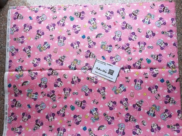 Photo5: 🔥 瘋狂亂減｜‼️不適用於 滿 $350 包郵 及 滿 $600 減 $30｜💢 0.5 m  現貨｜🇯🇵 日本製｜100% 棉 牛津布｜Disney Minnie Japan Fabric (5)