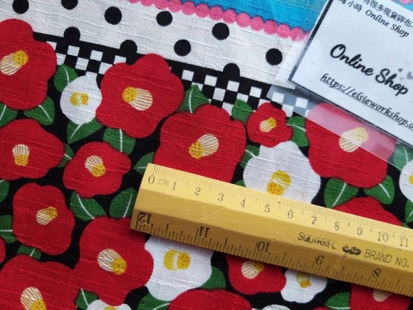 Photo6: ➖ 減價｜‼️不適用於 滿 $350 包郵 及 滿 $600 減 $30｜💢 0.5m 現貨｜🇯🇵 日本布｜薄棉｜竹節紋｜和風｜和調山茶花 2020 (6)