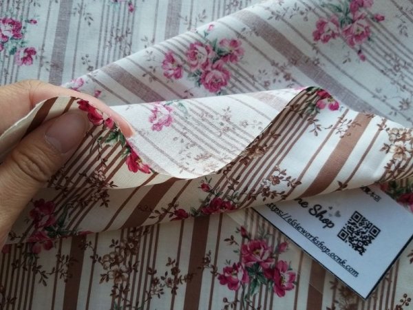 Photo4: ➖ 減價｜‼️不適用於 滿 $350 包郵 及 滿 $600 減 $30｜💢 1m 現貨｜🇯🇵 日本布｜薄棉｜碎花條紋  (4)