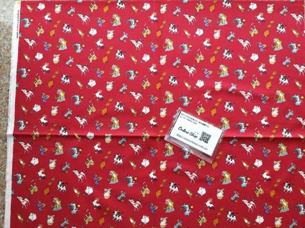 Photo3: ➖ 減價｜‼️不適用於 滿 $350 包郵 及 滿 $600 減 $30｜💢 藍綠、紅 各 0.5m 現貨｜日本製 100% 棉 薄｜十二生肖｜動物布 💕 客人作品分享系列 💕 (3)