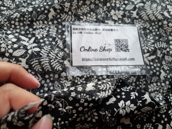 Photo10: ➖ 減價｜‼️不適用於 滿 $350 包郵 及 滿 $600 減 $30｜💢 黑 1m｜藍綠 2 m 現貨｜🇯🇵 日本製｜薄棉｜剪影貓和花 (10)