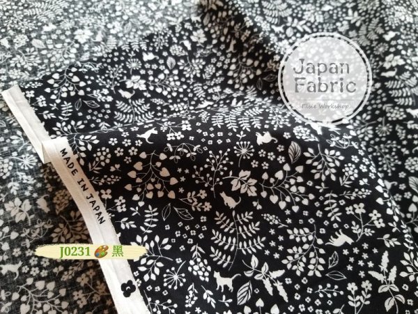Photo6: ➖ 減價｜‼️不適用於 滿 $350 包郵 及 滿 $600 減 $30｜💢 黑 1m｜藍綠 2 m 現貨｜🇯🇵 日本製｜薄棉｜剪影貓和花 (6)
