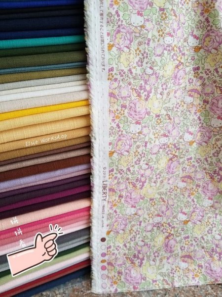 Photo12: ➖ 減價｜‼️不適用於 滿 $350 包郵 及 滿 $600 減 $30｜💢 深藍 有 1 m  現貨｜🇯🇵 日本布｜Liberty ~ 柔軟 、輕盈｜45週年版｜Hello Kitty and Rose Garden 2019 💕 客人作品分享系列 💕  (12)