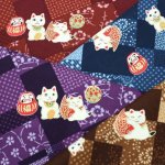 Photo9: ➖ 減價｜‼️不適用於 滿 $350 包郵 及 滿 $600 減 $30｜💢 紫、藍 有 0.5y 現貨｜🇹🇼 台灣製｜薄棉｜和柄招財貓｜新年布｜利是袋布料 (9)