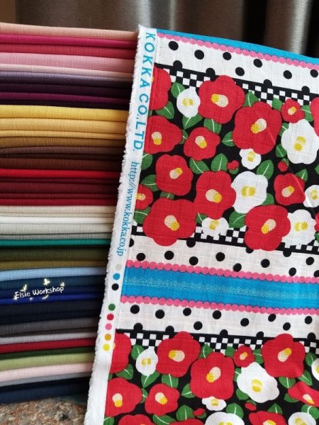 Photo8: ➖ 減價｜‼️不適用於 滿 $350 包郵 及 滿 $600 減 $30｜💢 0.5m 現貨｜🇯🇵 日本布｜薄棉｜竹節紋｜和風｜和調山茶花 2020 (8)