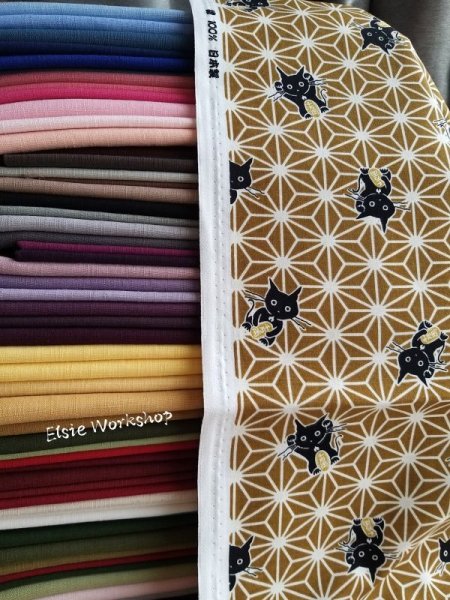 Photo4: ➖ 減價｜‼️不適用於 滿 $350 包郵 及 滿 $600 減 $30｜💢 1m 現貨｜🇯🇵 日本布｜薄棉｜和風｜大麻葉｜黑貓 💕 客人作品分享系列 💕 (4)
