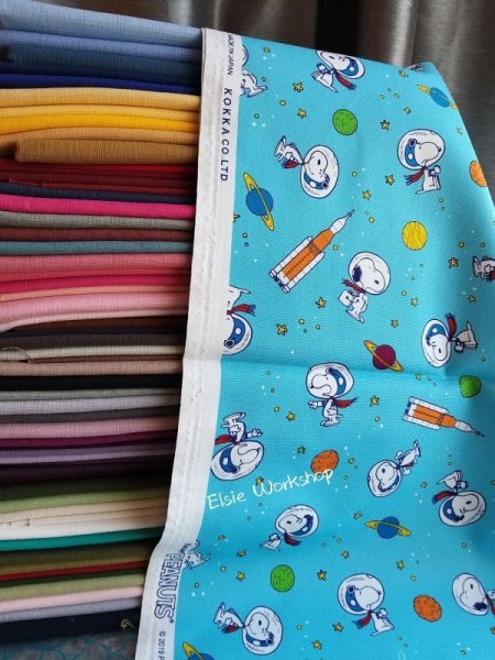 Photo7: ➖ 減價品｜‼️不適用於 滿 $350 包郵 及 滿 $600 減 $30｜💢 接近半米 ~ 48 x 108 cm 現貨｜🇯🇵 日本布｜牛津布｜宇宙遊泳｜Snoopy  (7)