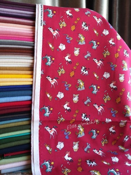 Photo6: ➖ 減價｜‼️不適用於 滿 $350 包郵 及 滿 $600 減 $30｜💢 藍綠、紅 各 0.5m 現貨｜日本製 100% 棉 薄｜十二生肖｜動物布 💕 客人作品分享系列 💕 (6)