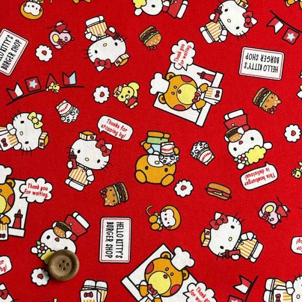 Photo1: ➖ 減價｜💢 買滿包郵｜💢紅 0.5m 現貨｜🇯🇵 日本布｜牛津布｜Hello Kitty Sanrio (1)