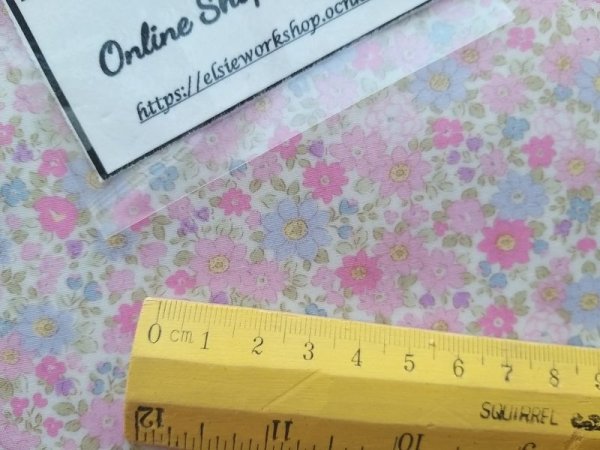 Photo5: ➖ 減價品｜‼️不適用於 滿 $350 包郵 及 滿 $600 減 $30｜💢 象牙色 x 粉紅色、象牙色 x 紫色 有 0.5m 現貨｜🇯🇵 日本布｜表 : 啞光層壓｜底 : 100% 棉｜碎花 (5)