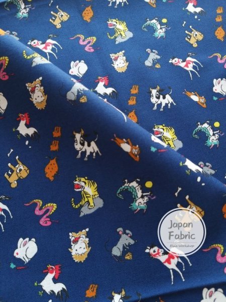 Photo2: ➖ 減價｜‼️不適用於 滿 $350 包郵 及 滿 $600 減 $30｜💢 海軍 1m 現貨｜🇯🇵 日本布｜薄棉｜十二生肖｜動物布 💕 客人作品分享系列 💕 (2)