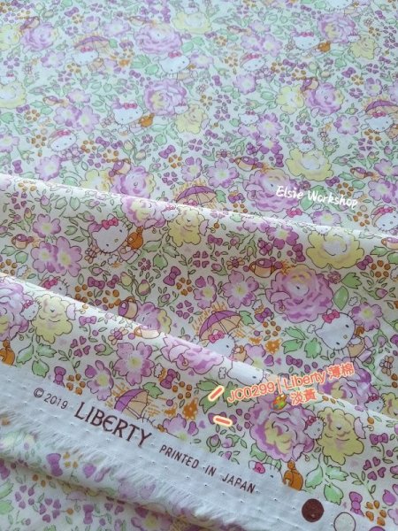 Photo9: ➖ 減價｜‼️不適用於 滿 $350 包郵 及 滿 $600 減 $30｜💢 深藍 有 1 m  現貨｜🇯🇵 日本布｜Liberty ~ 柔軟 、輕盈｜45週年版｜Hello Kitty and Rose Garden 2019 💕 客人作品分享系列 💕  (9)