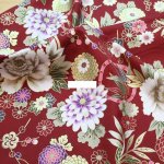 Photo1: 🧧瘋狂亂減｜‼️不適用於 滿 $350 包郵 及 滿 $600 減 $30｜💢 紅 0.5y 現貨｜🇹🇼 台灣布｜薄棉｜和風燙金丸菊 (1)