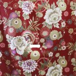 Photo3: 🧧瘋狂亂減｜‼️不適用於 滿 $350 包郵 及 滿 $600 減 $30｜💢 紅 0.5y 現貨｜🇹🇼 台灣布｜薄棉｜和風燙金丸菊 (3)