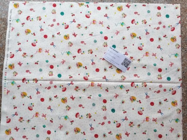 Photo10: ➖ 減價｜‼️不適用於 滿 $350 包郵 及 滿 $600 減 $30｜💢 各有 0.5m 現貨｜🇯🇵 日本布｜薄棉｜YUWA｜松山敦子｜縫紉工具、櫻桃和花束 (10)