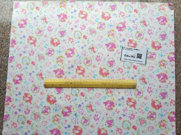 Photo4: ➖ 減價｜‼️不適用於 滿 $350 包郵 及 滿 $600 減 $30｜💢 米白、粉紅各 有 0.5m 現貨｜🇯🇵 日本製｜牛津布｜愛麗絲夢遊仙境 (4)
