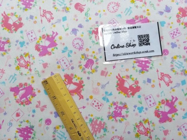 Photo5: ➖ 減價｜‼️不適用於 滿 $350 包郵 及 滿 $600 減 $30｜💢 米白、粉紅各 有 0.5m 現貨｜🇯🇵 日本製｜牛津布｜愛麗絲夢遊仙境 (5)