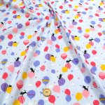 Photo1: 🔥 瘋狂亂減｜‼️不適用於 滿 $350 包郵 及 滿 $600 減 $30｜💢 藍 1米 現貨｜🇯🇵 日本布｜雙層紗布｜CoCo Land｜黑貓｜氣球  (1)