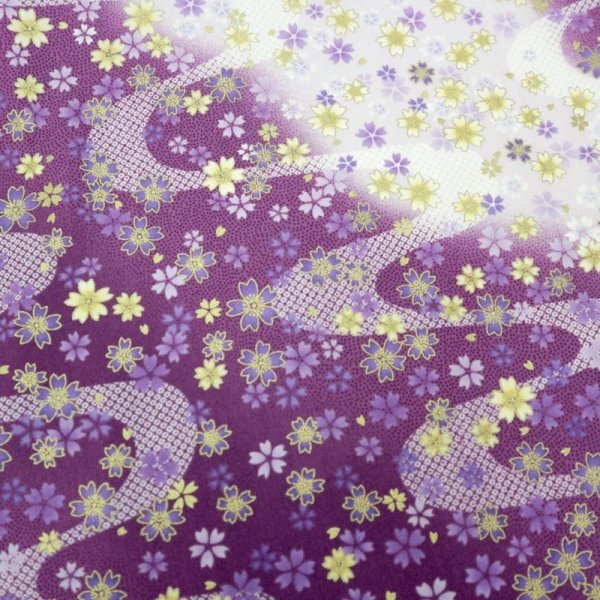 Photo3: ➖ 減價｜‼️不適用於 滿 $350 包郵 及 滿 $600 減 $30｜💢紫 1y 現貨｜🇹🇼 台灣布｜薄棉｜落櫻流水紋｜和風 (3)