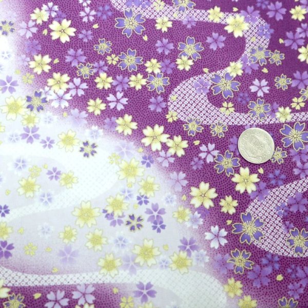 Photo2: ➖ 減價｜‼️不適用於 滿 $350 包郵 及 滿 $600 減 $30｜💢紫 1y 現貨｜🇹🇼 台灣布｜薄棉｜落櫻流水紋｜和風 (2)