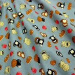 Photo7: ➖ 減價｜‼️不適用於 滿 $350 包郵 及 滿 $600 減 $30｜💢 灰、胚色 0.5y 現貨｜🇹🇼 台灣布｜厚棉｜強運狸貓｜動物｜🍎蘋果 栗子｜可愛小狸貓 (7)