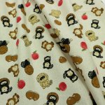 Photo1: ➖ 減價｜‼️不適用於 滿 $350 包郵 及 滿 $600 減 $30｜💢 灰、胚色 0.5y 現貨｜🇹🇼 台灣布｜厚棉｜強運狸貓｜動物｜🍎蘋果 栗子｜可愛小狸貓 (1)