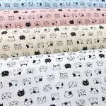 Photo1: ➖ 減價｜‼️不適用於 滿 $350 包郵 及 滿 $600 減 $30｜💢 淺藍、粉、灰白 各有 0.5m 現貨｜🇯🇵 日本製｜100% 棉 薄｜貓｜動物 (1)