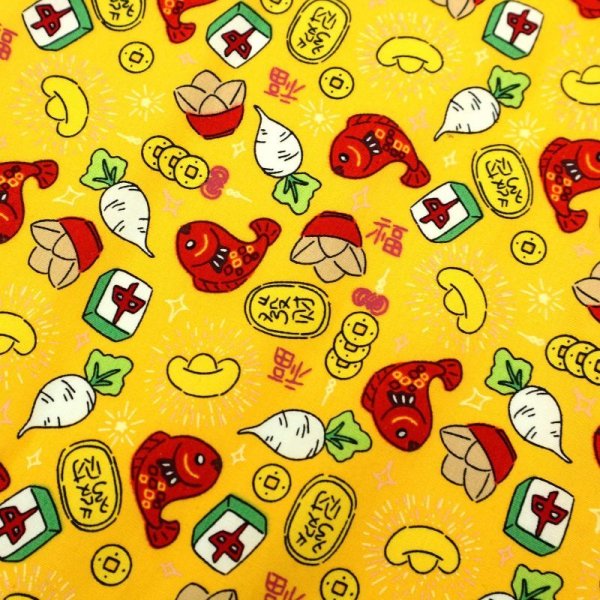 Photo9: ➖ 減價｜‼️ 不享 滿 $250 包郵 ‼️不享 滿 $600 減 $30｜💢 紅、黃、深藍 各有 0.5y 現貨｜🇹🇼 台灣布｜薄棉｜吉祥發財好彩頭 (9)