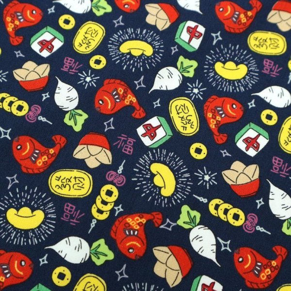 Photo6: ➖ 減價｜‼️ 不享 滿 $250 包郵 ‼️不享 滿 $600 減 $30｜💢 紅、黃、深藍 各有 0.5y 現貨｜🇹🇼 台灣布｜薄棉｜吉祥發財好彩頭 (6)