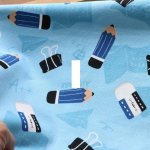 Photo3: ➖ 減價｜‼️ 不享 滿 $250 包郵 ‼️不享 滿 $600 減 $30｜💢 藍、灰各 0.5y 現貨｜🇹🇼 台灣布｜厚棉｜鉛筆與橡皮擦｜文具風棉布 (3)