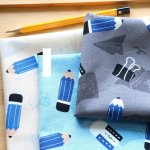 Photo2: ➖ 減價｜‼️ 不享 滿 $250 包郵 ‼️不享 滿 $600 減 $30｜💢 藍、灰各 0.5y 現貨｜🇹🇼 台灣布｜厚棉｜鉛筆與橡皮擦｜文具風棉布 (2)