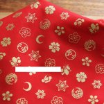 Photo5: ➖瘋狂亂減｜‼️不適用於 滿 $350 包郵 及 滿 $600 減 $30｜💢 紅、白 1y 現貨｜🇹🇼 台灣布｜薄棉｜和風燙金櫻花圖騰｜新年布 (5)