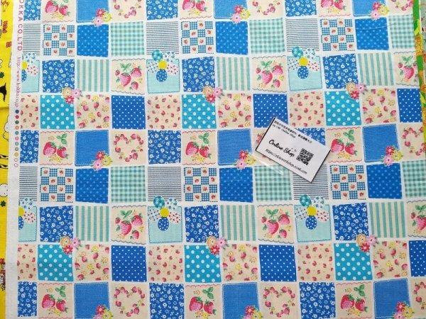 Photo4: 😭 比底價更低｜‼️ 不可 滿 $250 包郵 ‼️不可 滿 $600 減 $30｜💢 藍、粉 各 0.5m 現貨｜🇯🇵 日本布｜薄棉｜少女拼布風 (4)