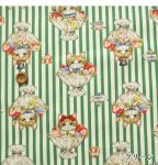 Photo1: 🔥 瘋狂亂減｜‼️不適用於 滿 $350 包郵 及 滿 $600 減 $30｜💢 綠 有 0.5m 現貨｜🇯🇵 日本製｜牛津布｜貓 Cat Kitten｜條紋 動物布 (1)