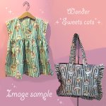 Photo4: 🔥 瘋狂亂減｜‼️不適用於 滿 $350 包郵 及 滿 $600 減 $30｜💢 綠 有 0.5m 現貨｜🇯🇵 日本製｜牛津布｜貓 Cat Kitten｜條紋 動物布 (4)