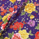 Photo1: 🧧瘋狂亂減｜‼️不適用於 滿 $350 包郵 及 滿 $600 減 $30｜💢 紫 0.5y 現貨｜🇹🇼 台灣布｜厚棉｜花開富貴 (1)