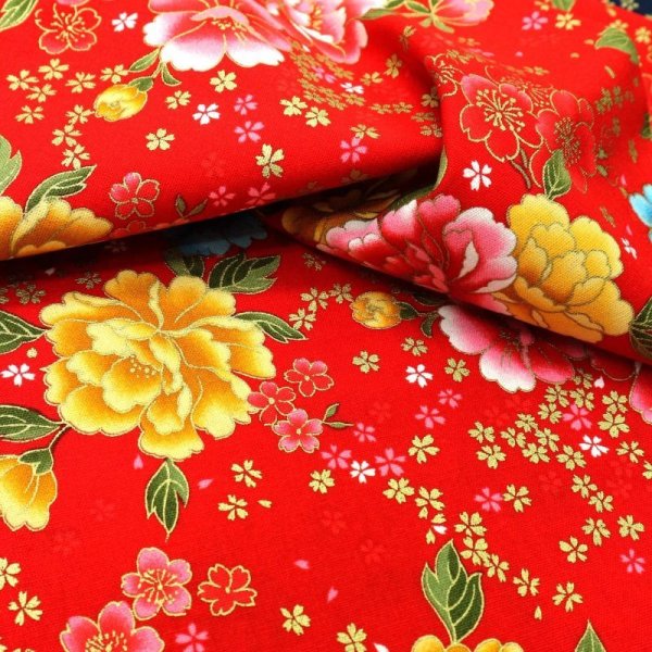 Photo2: ➖ 減價｜‼️不適用於 滿 $350 包郵 及 滿 $600 減 $30｜💢 紅、湖藍、深藍 各 1y 現貨｜🇹🇼 台灣製｜厚棉｜花開富貴 (2)