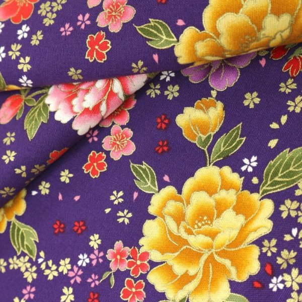 Photo2: ➖ 減價｜‼️不適用於 滿 $350 包郵 及 滿 $600 減 $30｜💢 紫 0.5y 現貨｜🇹🇼 台灣布｜厚棉｜花開富貴 (2)
