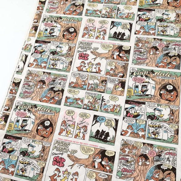 Photo2: ➖ 減價品｜‼️不適用於 滿 $350 包郵 及 滿 $600 減 $30｜💢 米白 1米 現貨｜🇯🇵 日本布｜外層 : 80% 棉、20% 麻｜間棉｜絎縫｜Chip 'n' Dale｜Donald Duck (2)