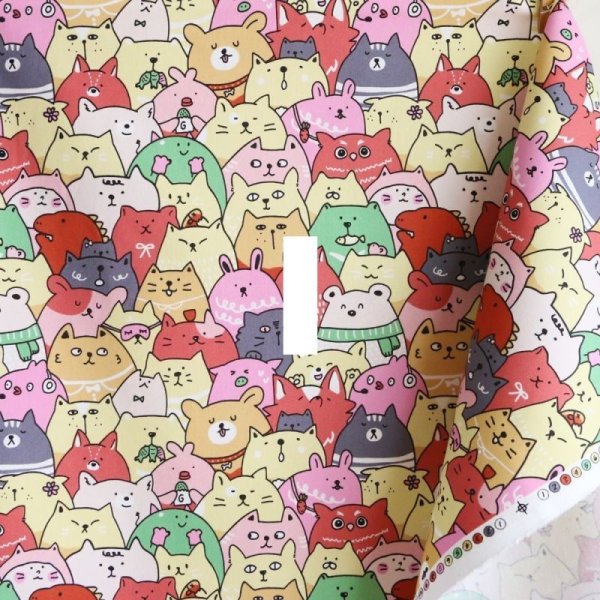 Photo7: ➖ 減價 ｜‼️ 不享 滿 $250 包郵 ‼️不享 滿 $600 減 $30｜💢 綠、粉 各 0.5y 現貨｜🇹🇼 台灣布｜厚棉｜🐱動物粉絲 (7)