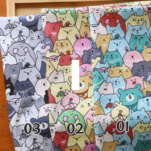 Photo2: ➖ 減價 ｜‼️ 不享 滿 $250 包郵 ‼️不享 滿 $600 減 $30｜💢 綠、粉 各 0.5y 現貨｜🇹🇼 台灣布｜厚棉｜🐱動物粉絲 (2)