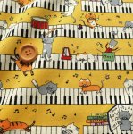 Photo2: 🔥 瘋狂亂減｜‼️不適用於 滿 $350 包郵 及 滿 $600 減 $30｜💢 煙熏黃  0.5m 現貨｜🇯🇵 日本製｜薄棉｜斜紋布｜にゃんこ｜🎹鋼琴 (2)