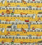 Photo1: 🔥 瘋狂亂減｜‼️不適用於 滿 $350 包郵 及 滿 $600 減 $30｜💢 煙熏黃  0.5m 現貨｜🇯🇵 日本製｜薄棉｜斜紋布｜にゃんこ｜🎹鋼琴 (1)